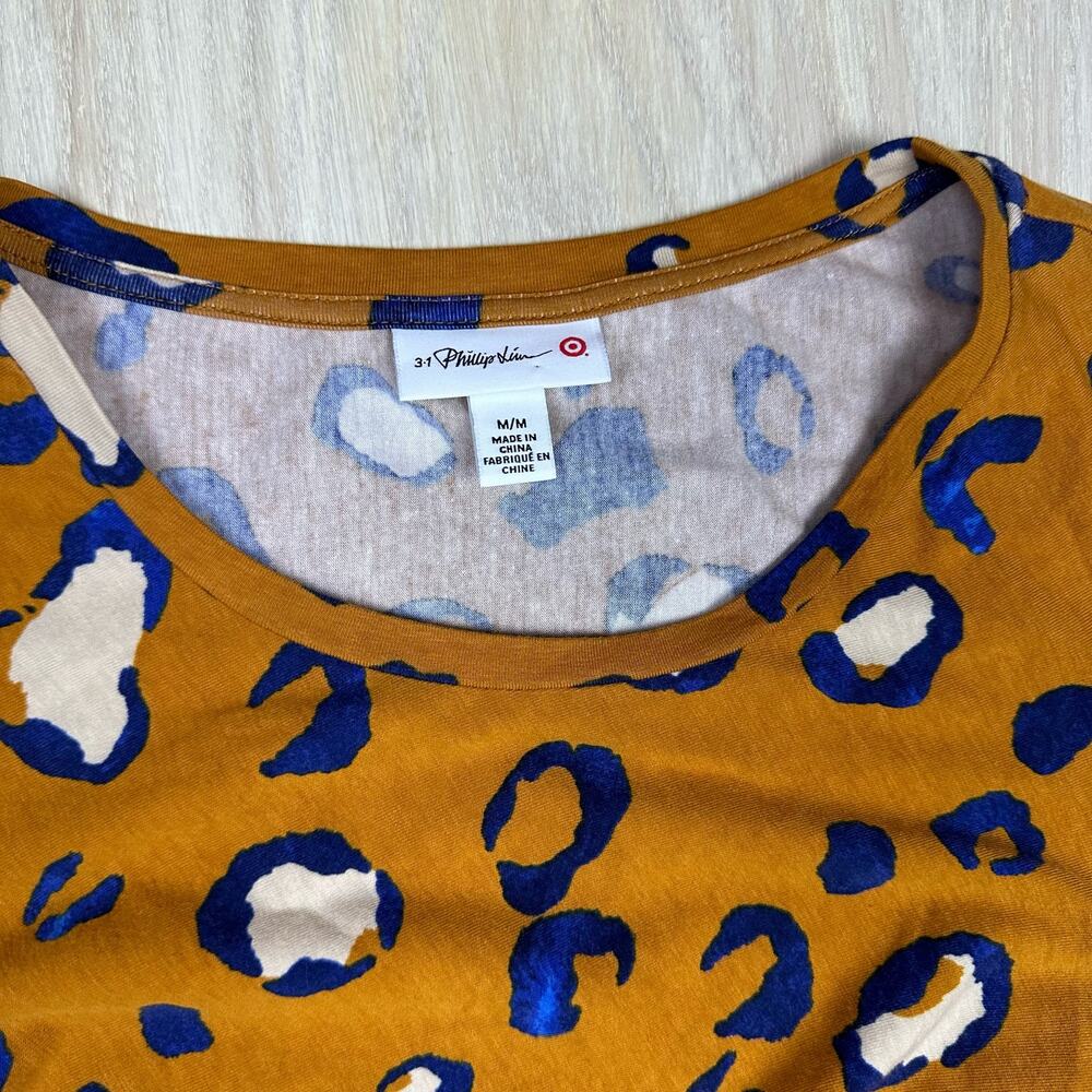 NWT 3.1 Philip Lim for Target Long Sleeve Ruched Side Leopard Print Dress Medium - Picture 11 of 13